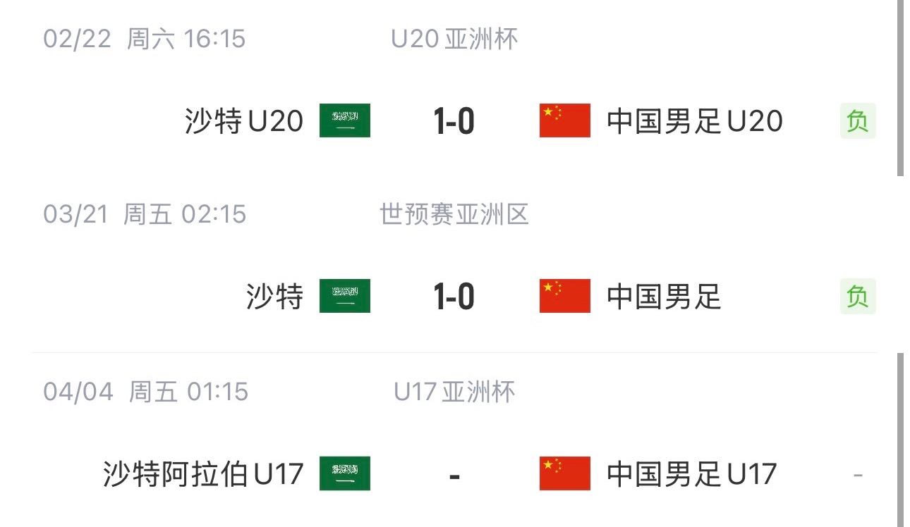 國字號三遇沙特！國少U17亞洲杯首戰(zhàn)對陣沙特，此前國足&國青均負(fù)